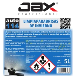 etiqueta del LÍQUIDO LIMPIAPARABRISAS DE INVIERNO